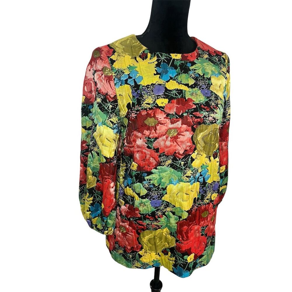 Tuckernuck Women's‎ Floral Jackie Blouse 3/4 Sleeve Multicolor Size S - Picture 3 of 7